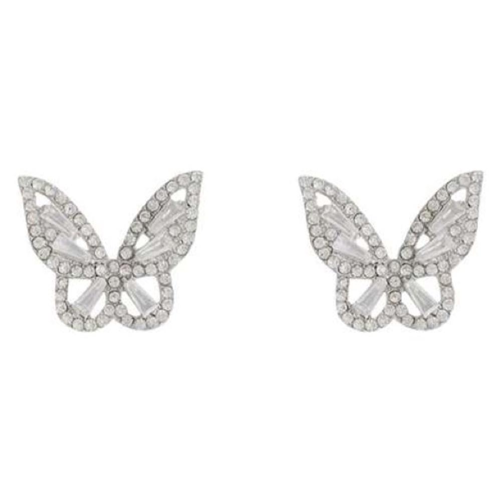 Gemelli Silver Butterfly Studs